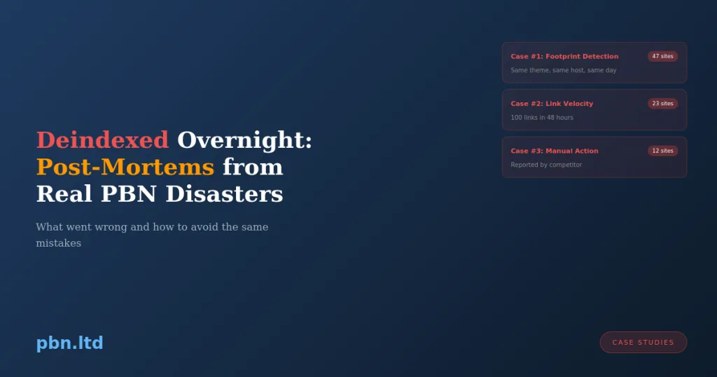 Deindexed Overnight Post-Mortems From Real PBN Disasters