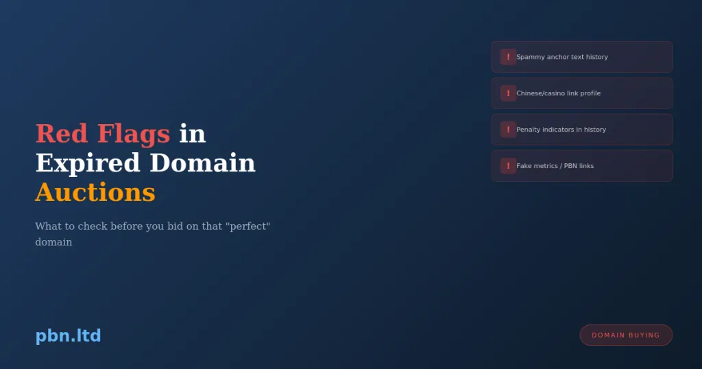 Red Flags in Expired Domain Auctions What Sellers Won't Tell You