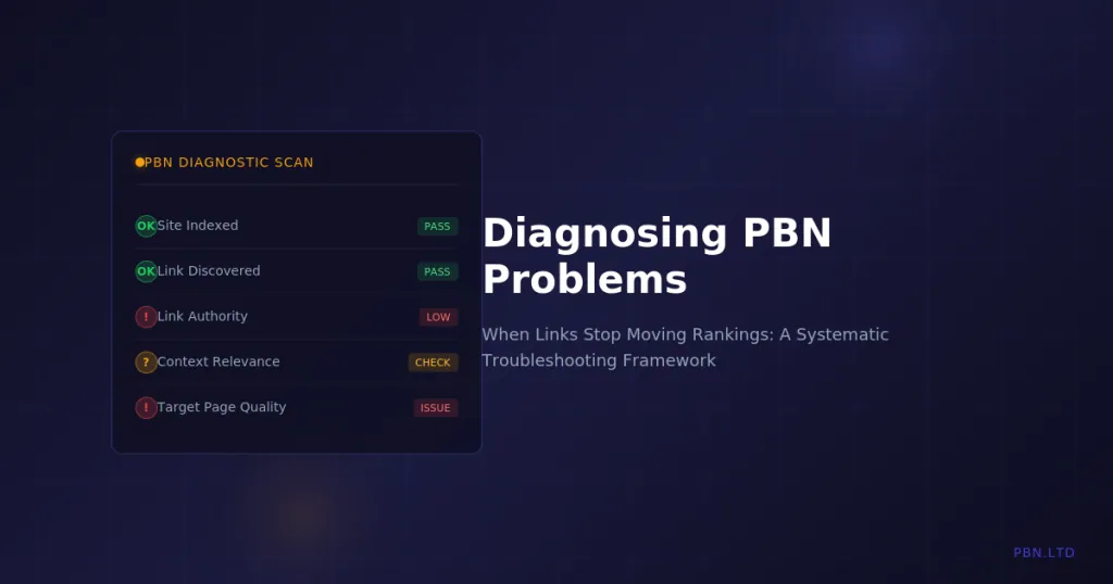 Diagnosing PBN Problems: When Links Stop Moving Rankings