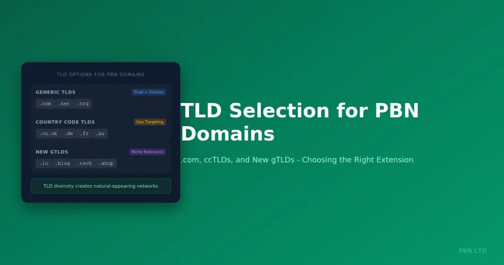 TLD Selection for PBN Domains: .com, ccTLDs, and New gTLDs