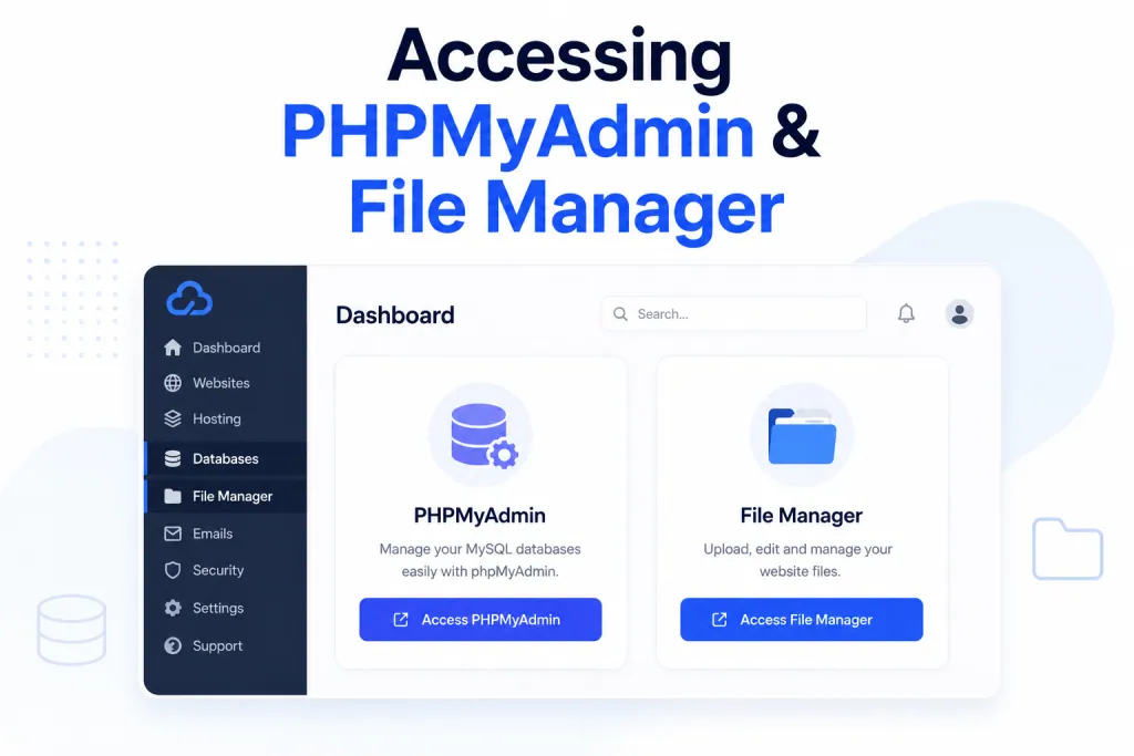 Accessing PHPMyAdmin & File Manager