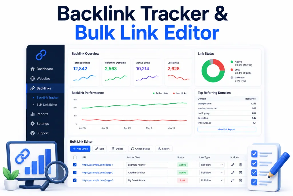 Backlink Tracker & Bulk Link Editor