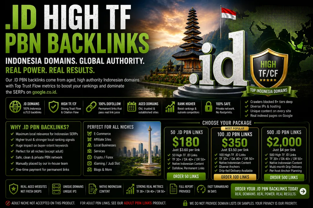 .ID High TF PBN Backlinks For Sale