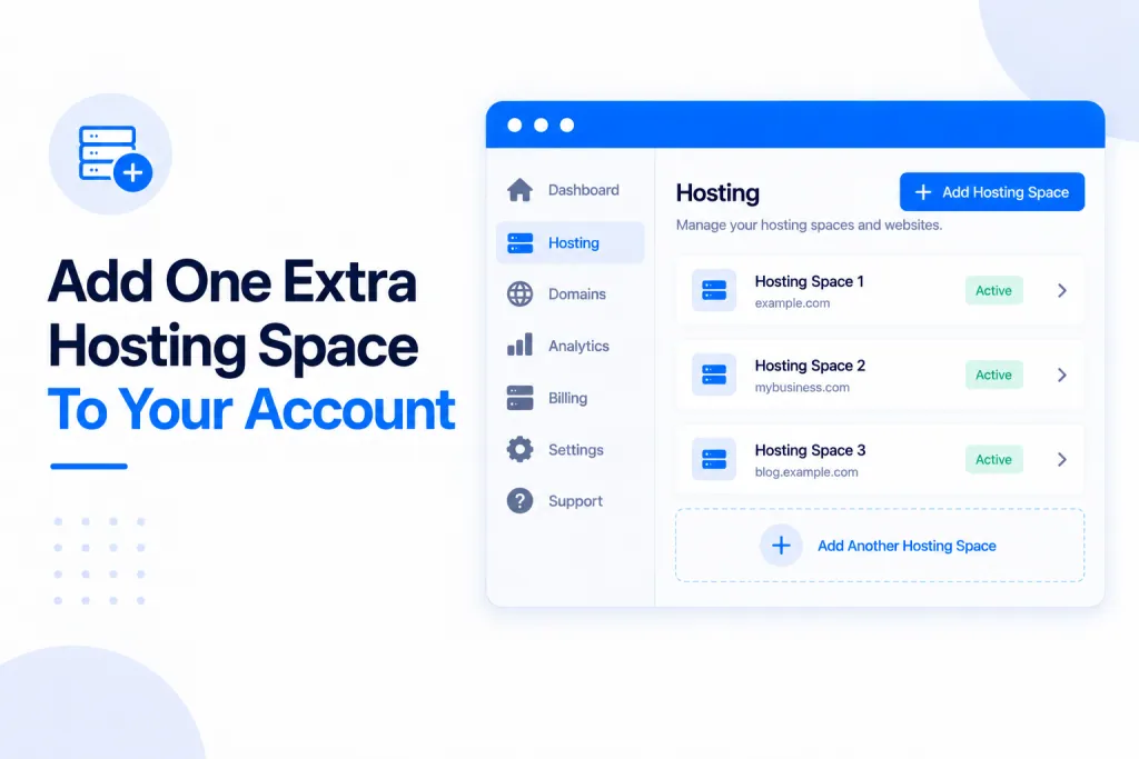 Add One Extra Hosting Space To Your Account
