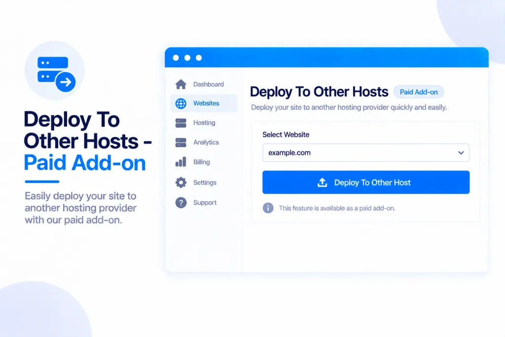 Deploy To Other Hosts - Paid Add-on