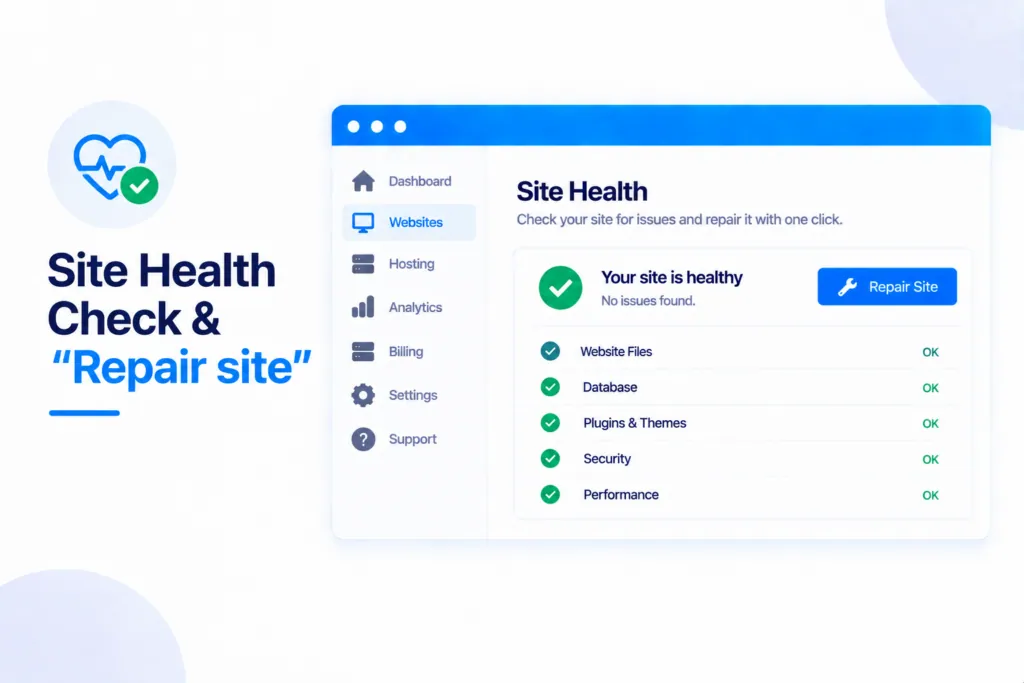 Site health check & Repair site